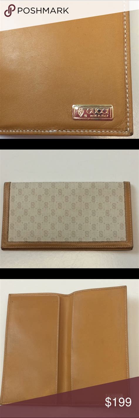 vintage gucci checkbook cover|Gucci microguccissima wallet with strap.